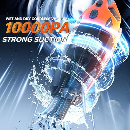 Miniatura 4 de THINKWORK Aspiradora de mano inalámbrica de 20 V con batería, fuerte succión potente de mano inalámbrica motor de 150 W, aspiradora portátil para