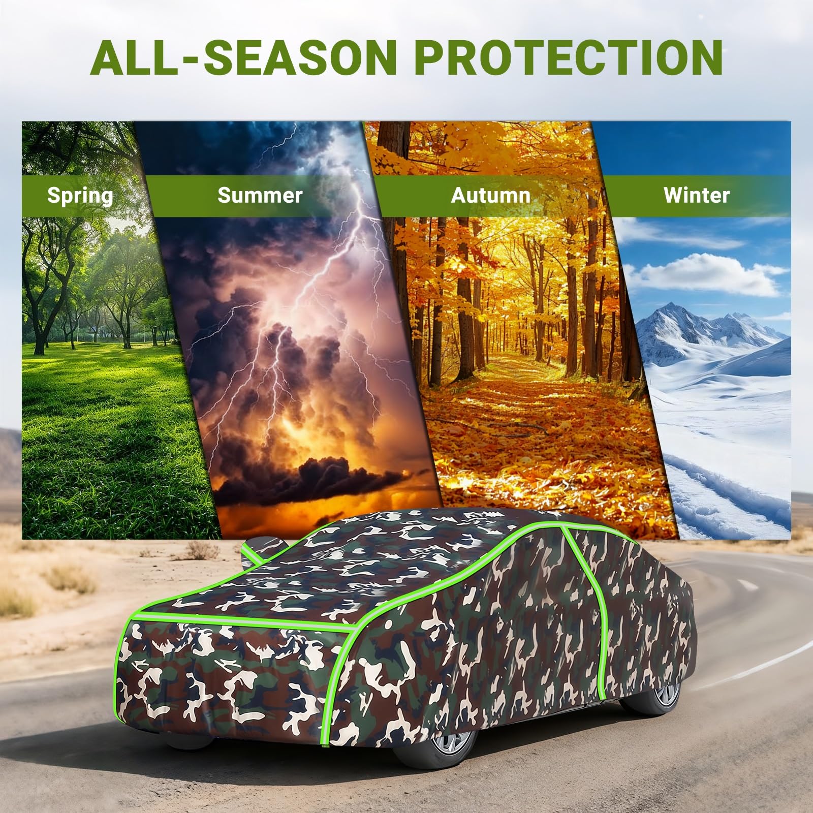 Telo copriauto per Mercedes Glc220d Amg|Telo auto esterni,resistente tutte atmosferiche,con strisce riflettenti,impermeabile,antineve,resistente sole e alla polvere