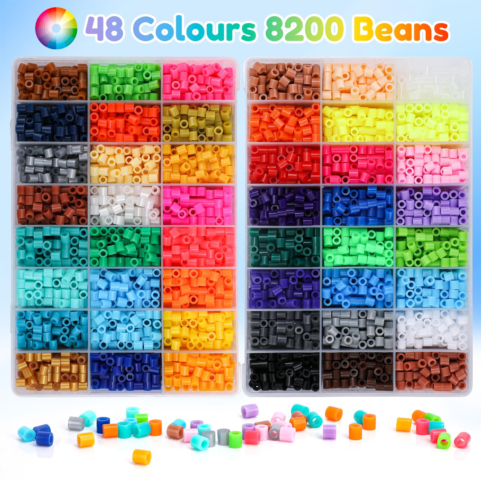 1000 Bügelperlen 10mm XL Set - Komplettset Mit Vorlagen & Zubehör Für Kinder