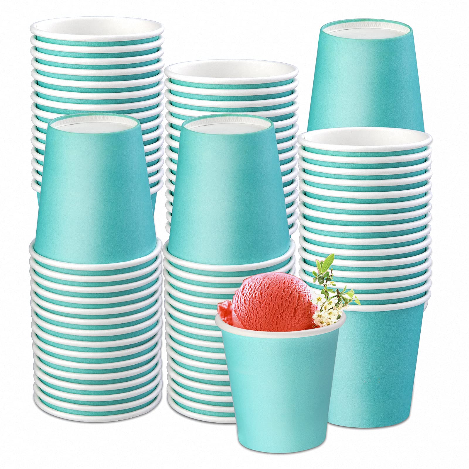 Lot De 100 Gobelets En Carton 3 Onces Jetables - Petites Tasses à Café Thé Expresso Salle De Bain Fête Camping