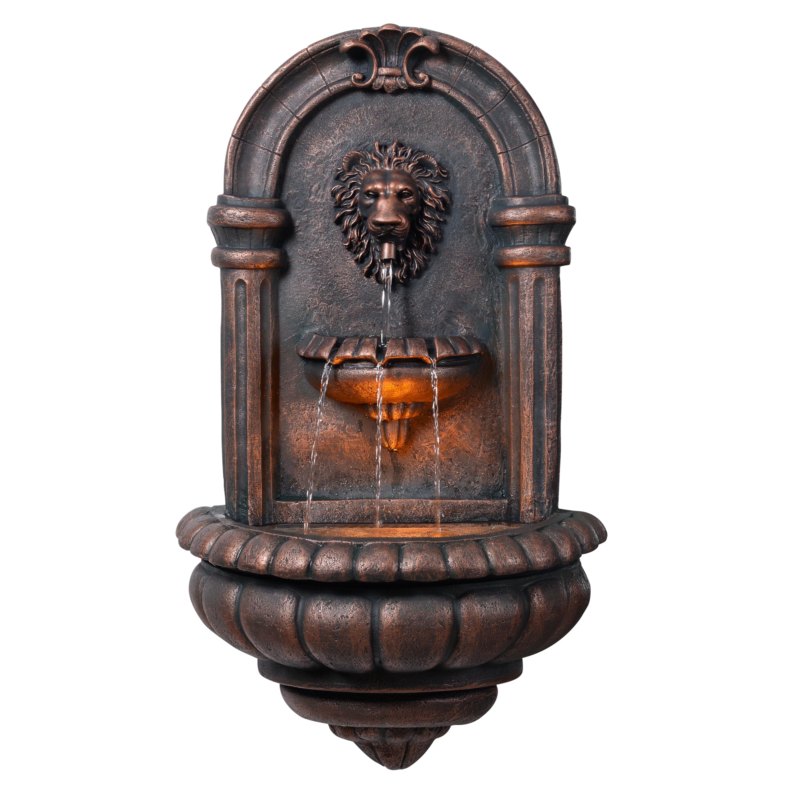 Teamson Home 32.1 Inch Lion Head Wall Fountain
