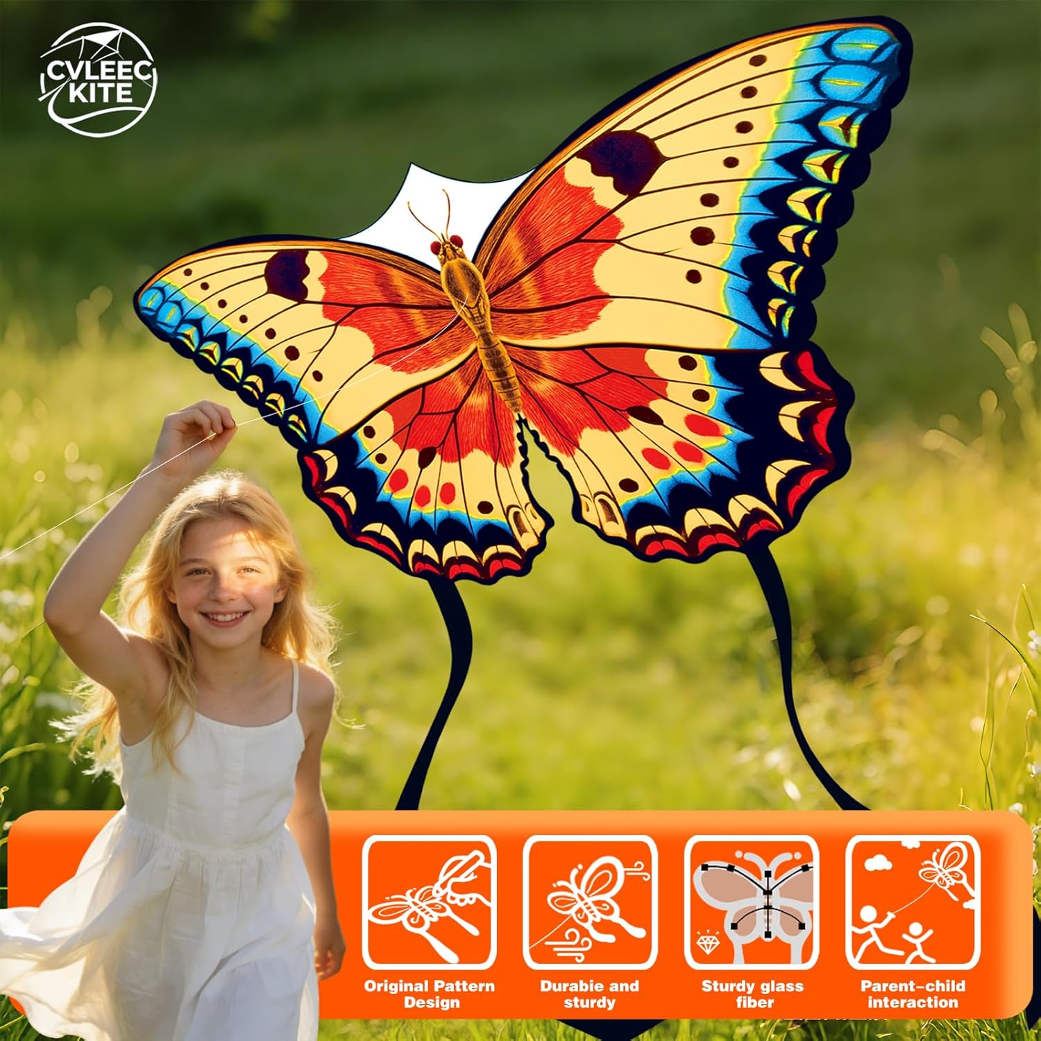 Butterfly Kite for Kids & Adults, Outdoor Kite, Perfect for Beginners, Easy to use, Ideal for Beaches, backyards, Grassy Areas