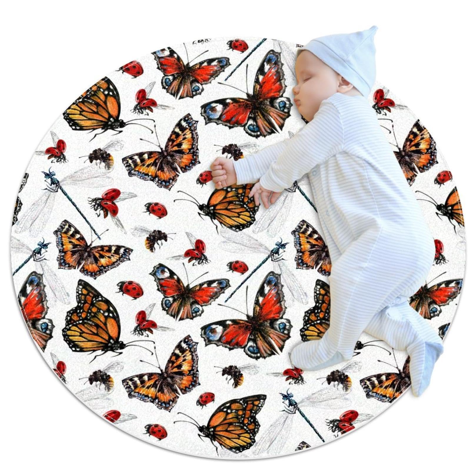 Tapis de salle de bain antidérapant et sécurisé pour chambre d'enfant ronde