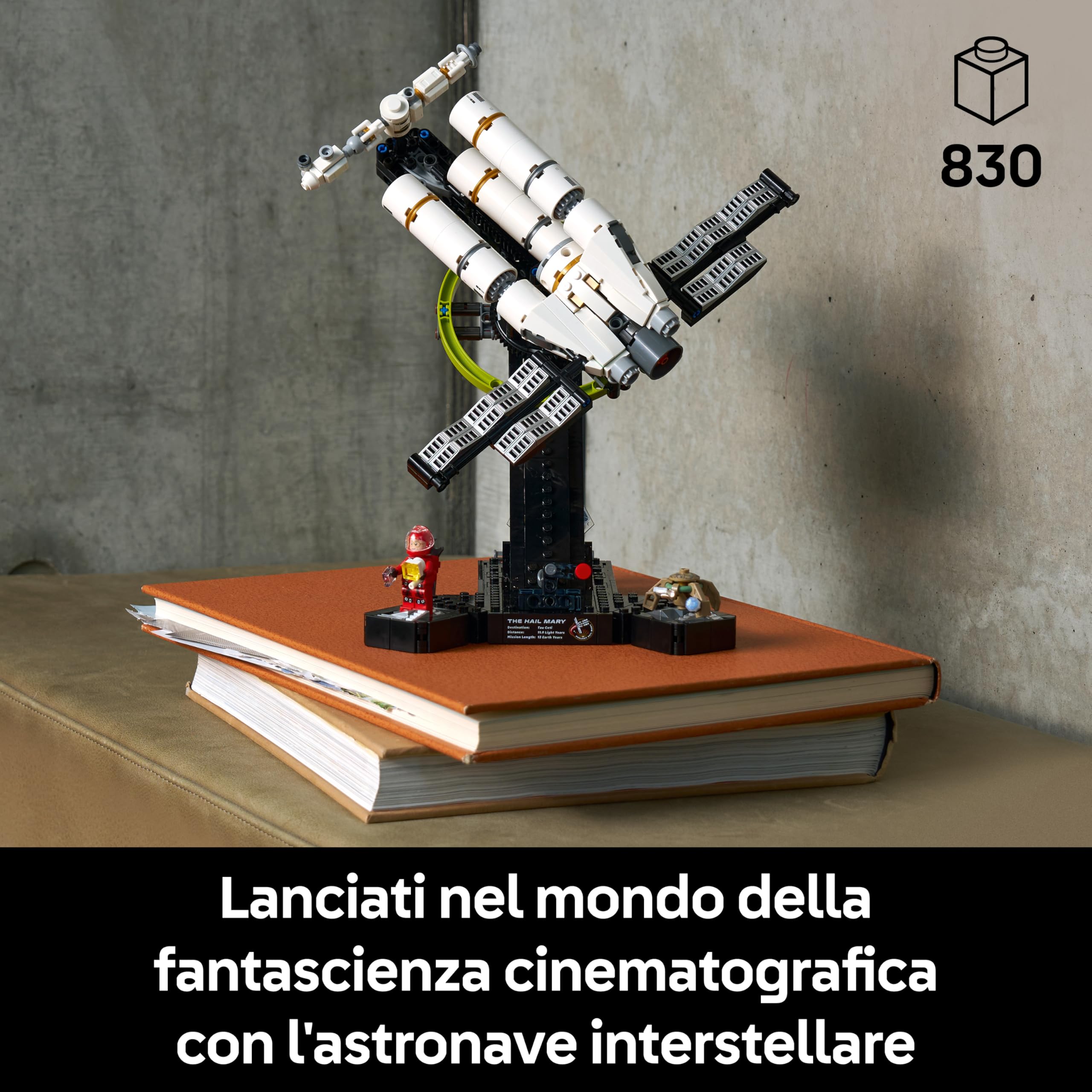 LEGO Icons Project Hail Mary - Kit di Modellismo con Astronave in Miniatura per Adulti - Set da Esposizione con Minifigure di Ryland Grace e Figura di Rocky - Regalo per Fan del Film e del Libro 11389