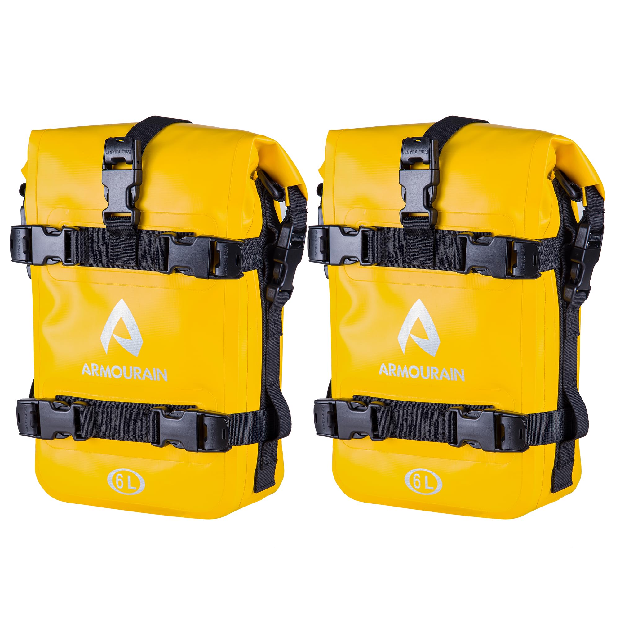 Borse per paraurti per moto in PVC impermeabili 12 L giallo