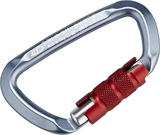 Climbing Technology D-Shape TG - Mosquetón en D con Anilla de 3 Movimientos, Color Azul