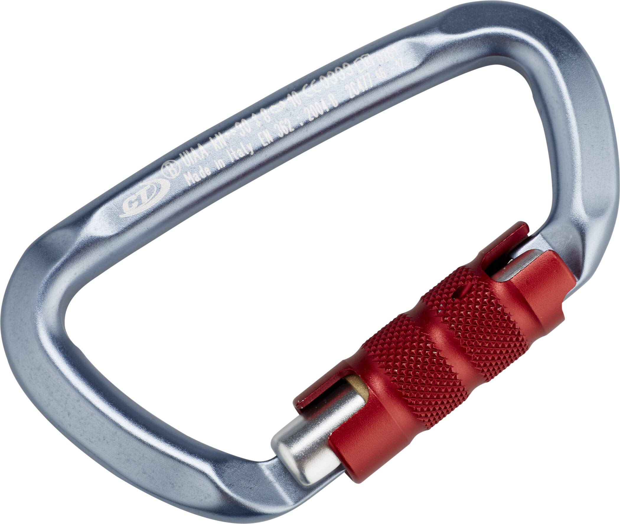 Climbing Technology D-Shape TG Moschettone a D con Ghiera 3 Movimenti, Blu