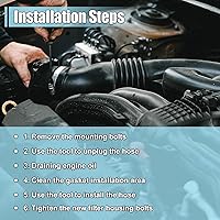 Vista 5 de X AUTOHAUX 93186324 Conjunto de adaptador de carcasa de filtro de aceite del enfriador de aceite del motor con juntas para Chevy Aveo para Chevrolet