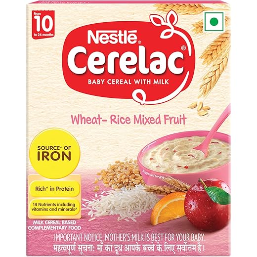 CERELAC Baby Food Cereal Wheat Rice Mixed Fruit for 10 to 24
