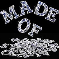 Vista 17 de WILLBOND 37 Pieces Rhinestone Letter Stickers Large Glitter Alphabet Crystal Number Self Adhesive Bling Stickers Iron on Letters for Art Crafts