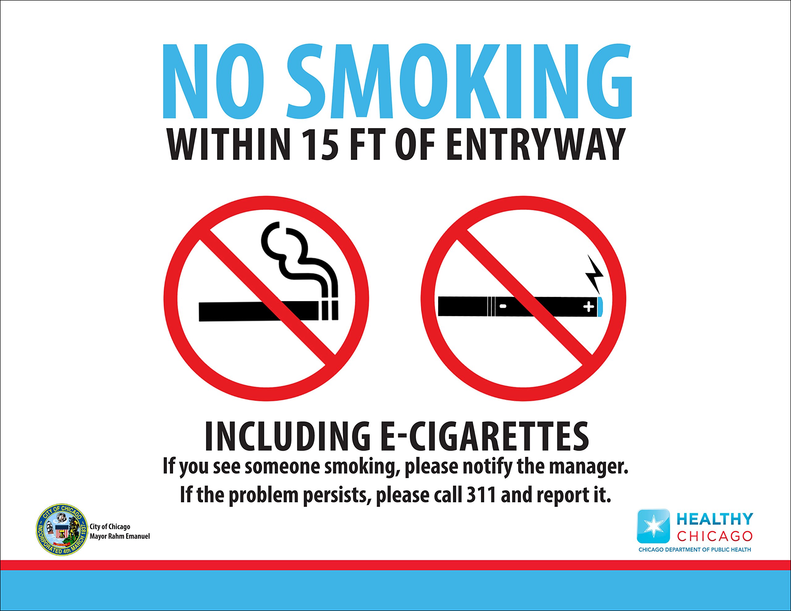 Zing Green Products 1849D Recycled Polystyrene "No Smoking E Cigarette" Window Decal, Face-Adhesive, Illinois, 7" Length, 5" Width, Pack of 2