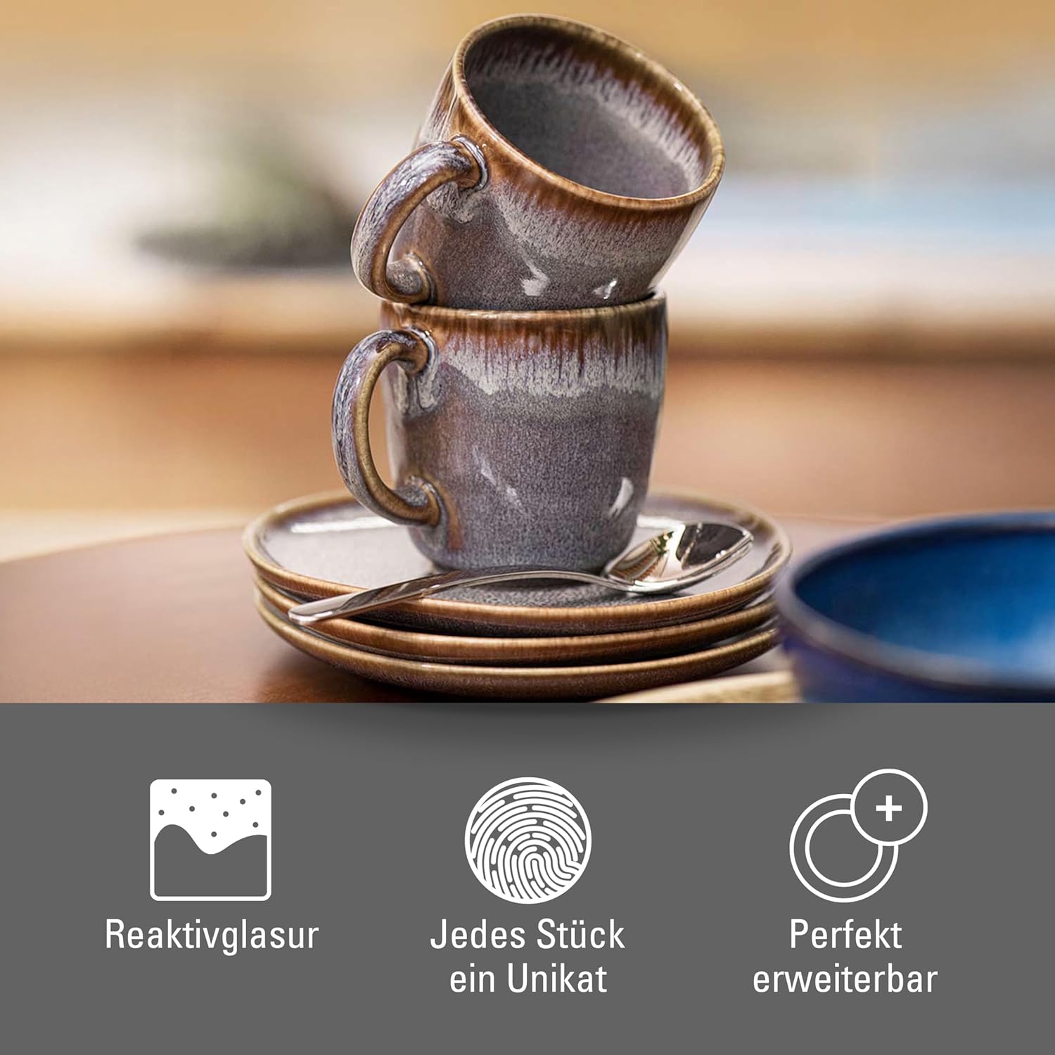 Like. by Villeroy & Boch – Lave Beige Stoneware Coffee Saucer, Dishwasher Safe