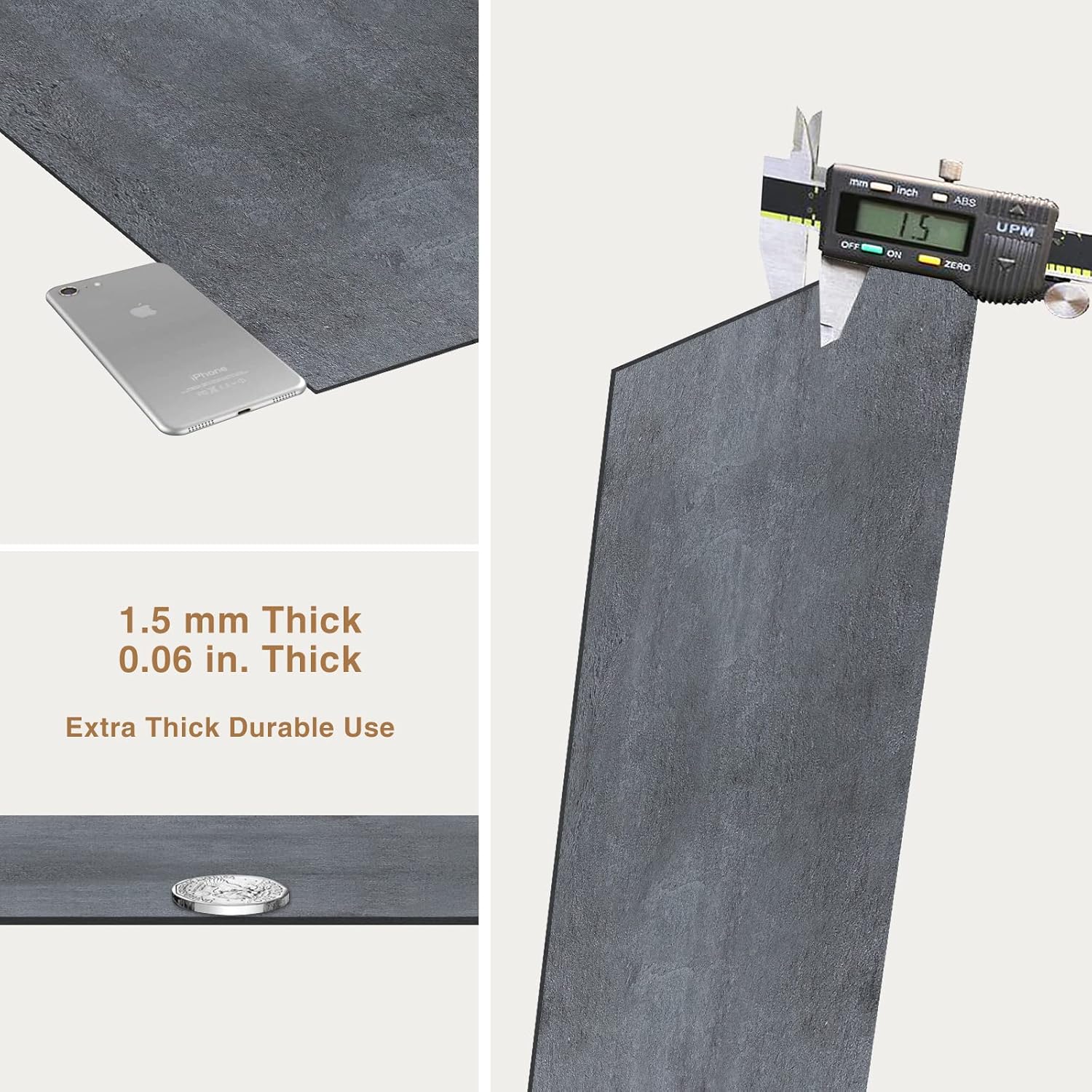 Surnuo 30 PCS 12 * 12 inch 1.5mm Thick Peel and Stick Vinyl Floor Tile, Self-Adhesive Tile Flooring for Bathroom, Livingroom, Kitchen and Renters House Black Color Surnuo 30 PCS 12 * 12 inch 1.5mm Thick Peel and Stick Vinyl Floor Tile, Self-Adhesive Tile Flooring for Bathroom, Livingroom, Kitchen and Renters House Black Color