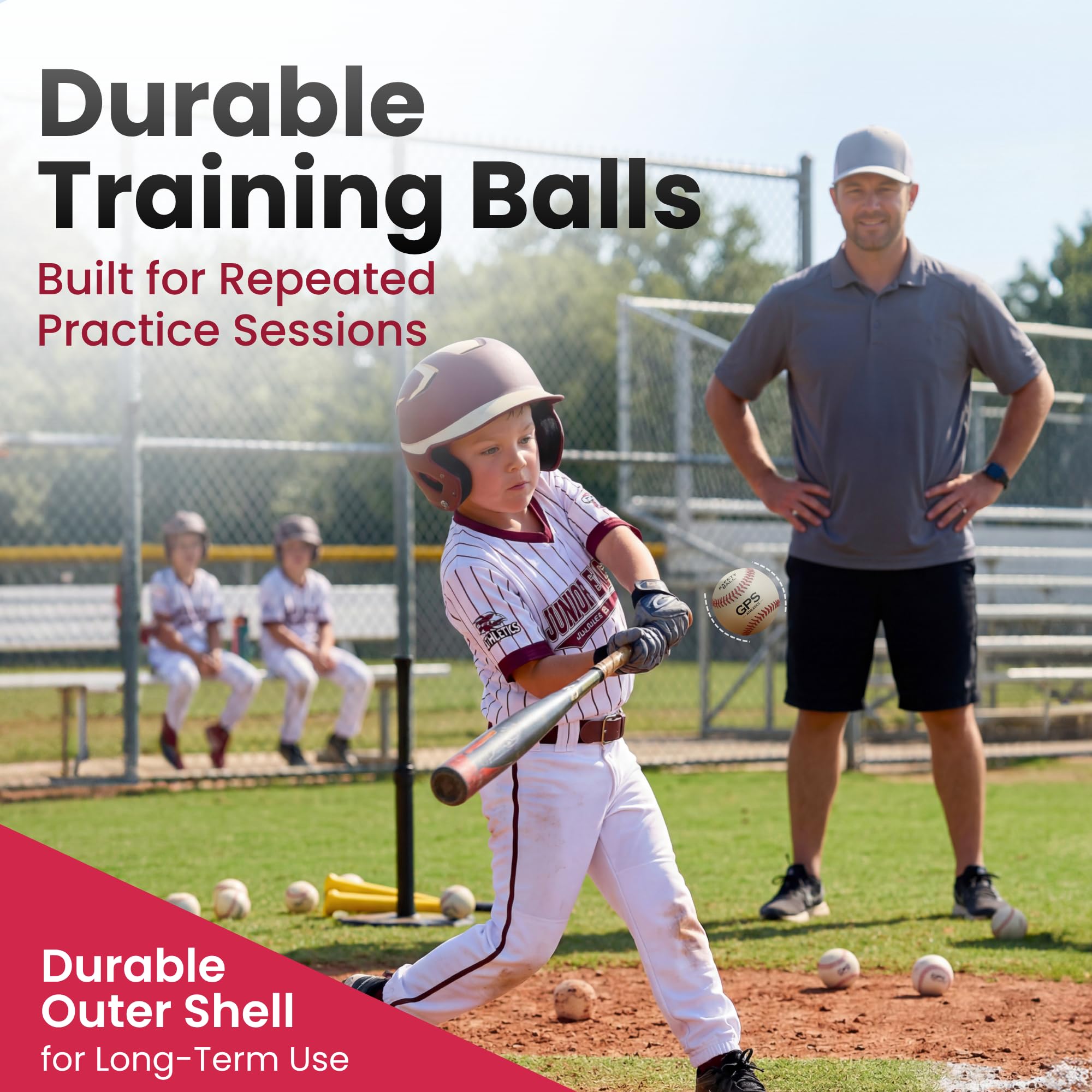 Grady's Pitching School GPS Athletics - Juego de 6 pelotas de entrenamiento suaves de bajo impacto para niños, para entrenadores, para principiantes, 6 unidades por paquete