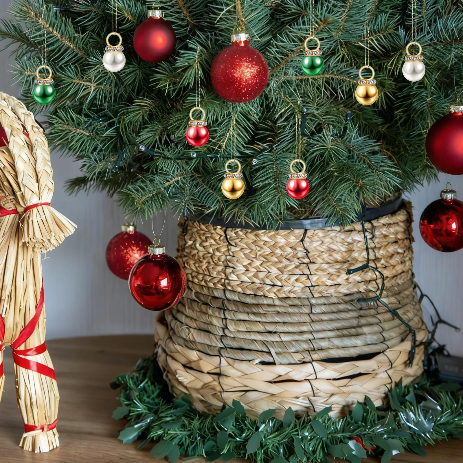 Operitacx 200 Unidades Bolas de Navidad Pequeñas para Árbol Diseño Festivo y Textura Refinada, Ligeras y Fáciles de Colgar para Decoración Interior y Exterior en Fiestas
