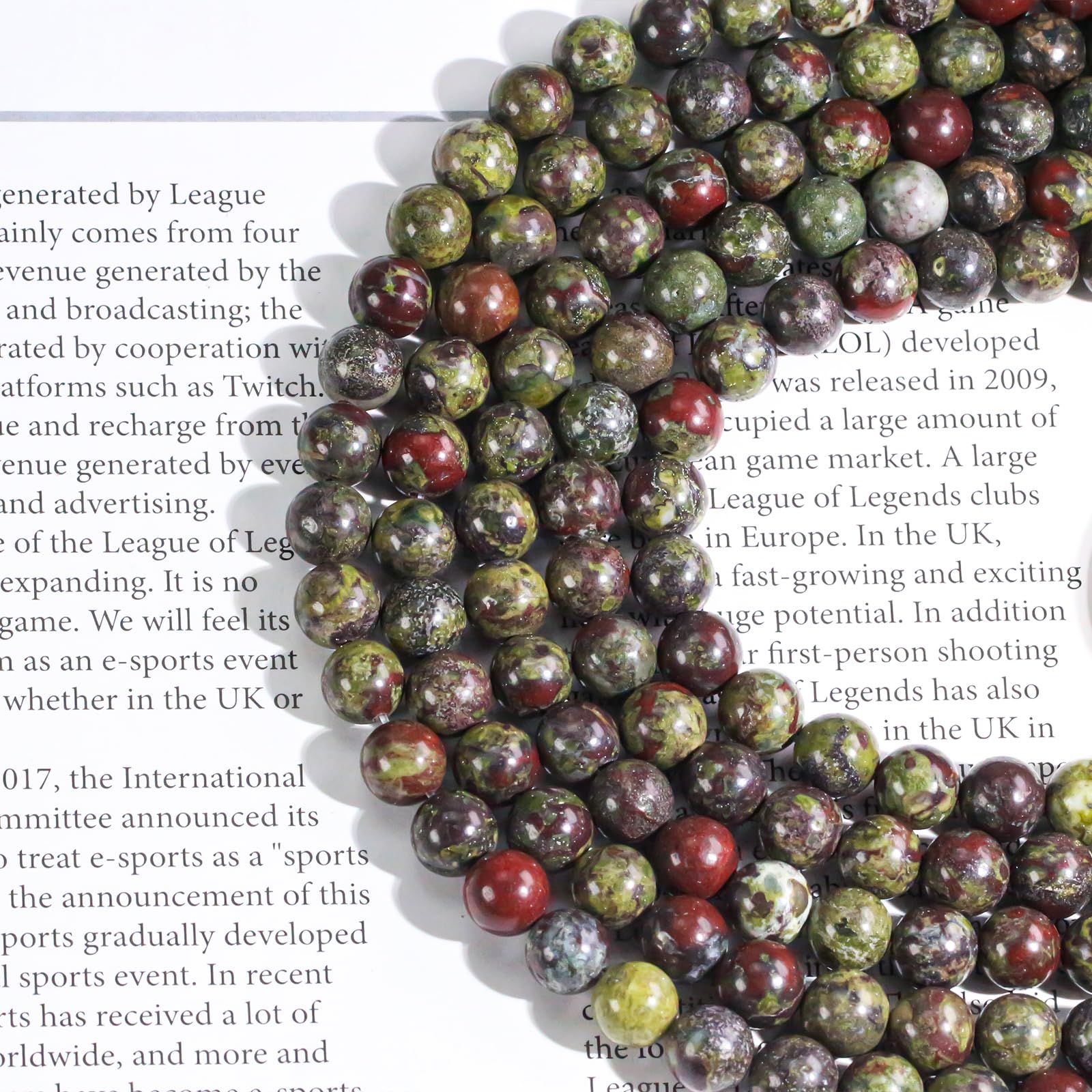 Ouubuuy 4mm Round Crystal Beads, 85pcs Dragon Bloodstone, Clear, 4 mm - Image 2