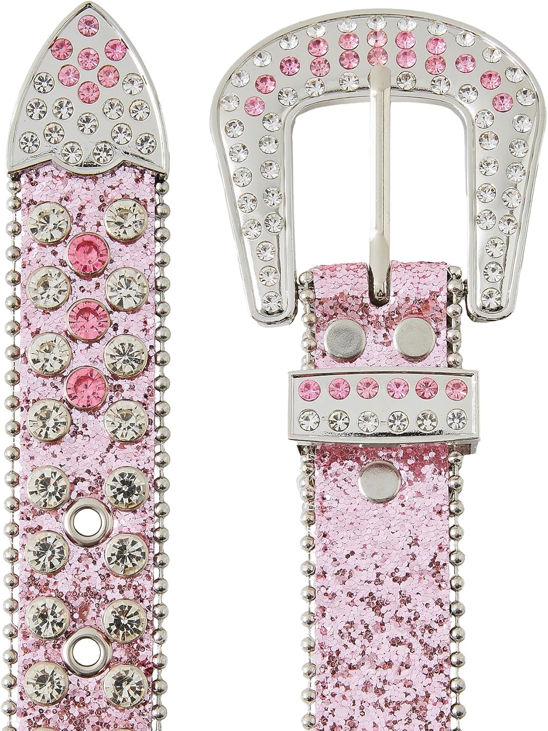 Jastore Kids Girls Boys Western Belt Cowboy Cowgirl Belts with Bling Diamond Studded and Sequin Leather Belt for Jeans - Image 2