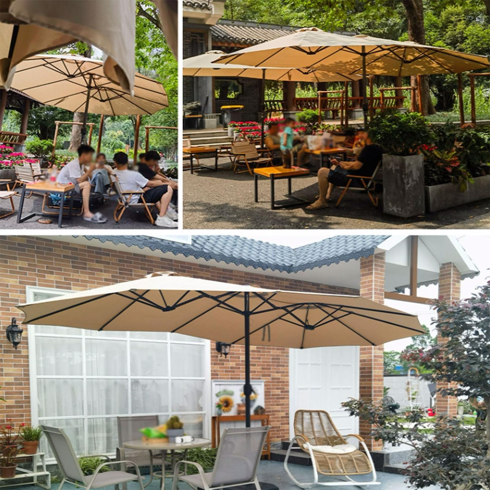 Parasol ogrodowy Duży parasol ogrodowy Wydłużający parasol przeciwsłoneczny Parasol na zewnątrz Środkowy filar Targowy Parasol stołowy z podstawą na trawnik ogrodowy