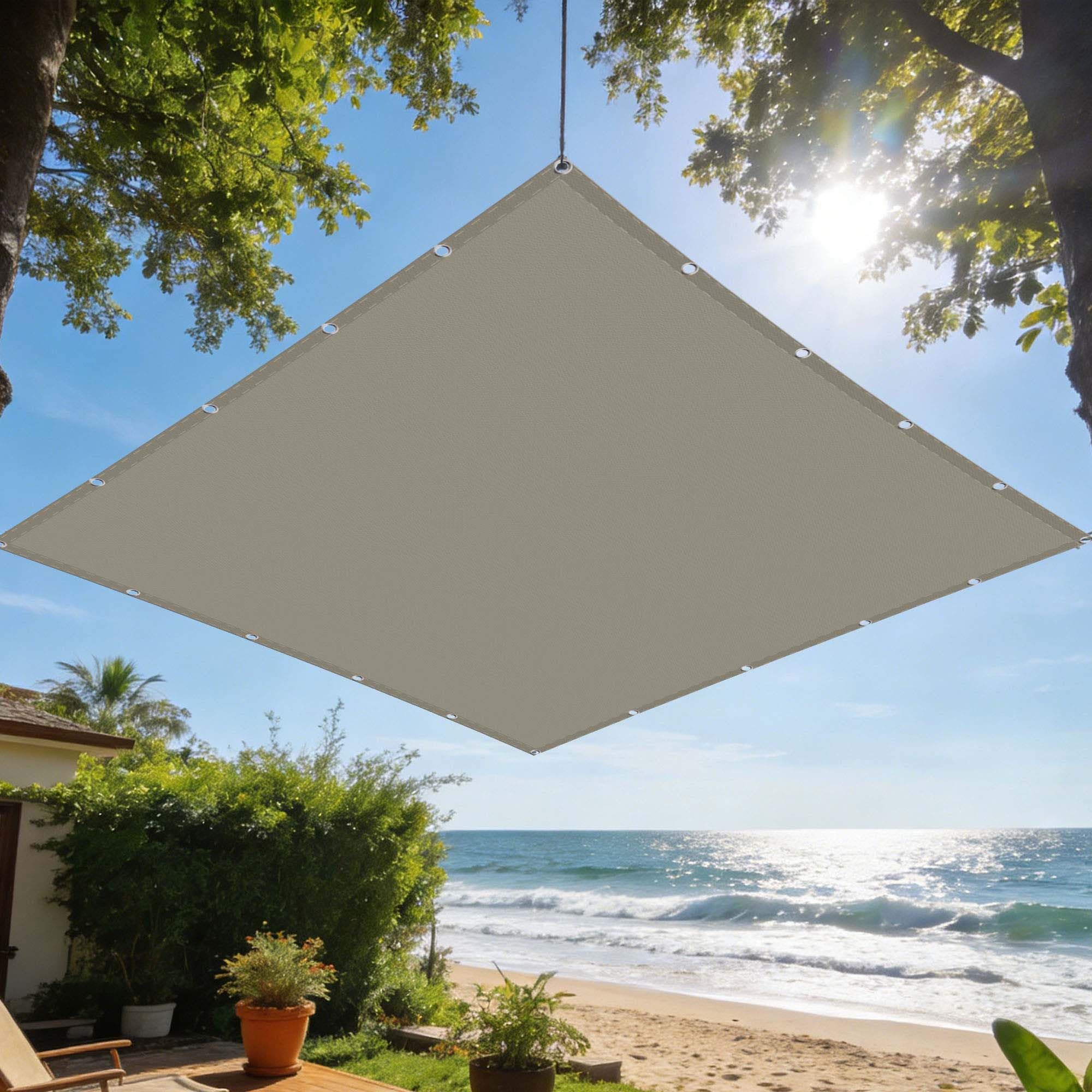 Voiles ombrages rectangulaire taupe 200x340 cm imperméable pour terrasse