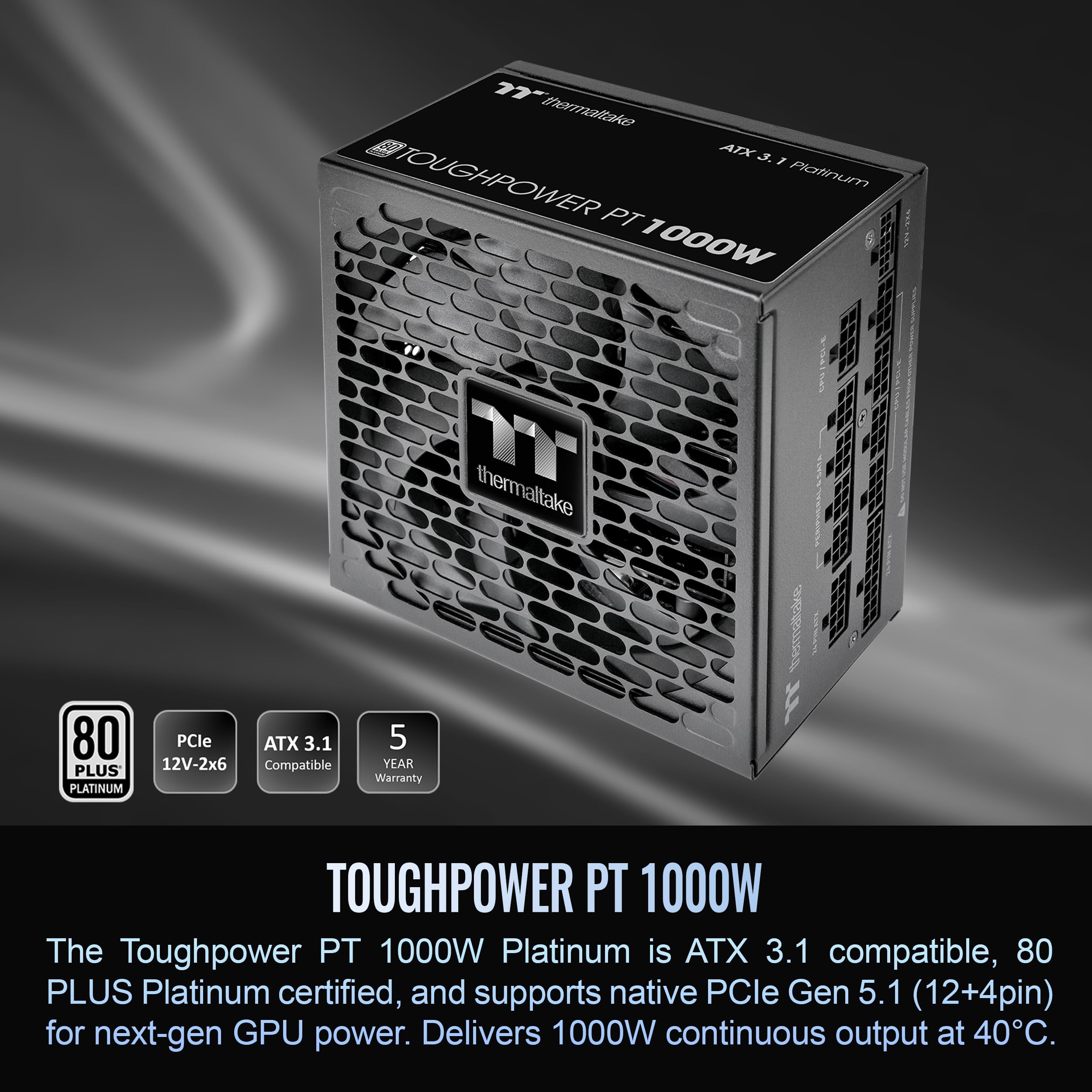 Amazon.com: Thermaltake Toughpower PT 1000W; ATX 3.1; Native PCIe