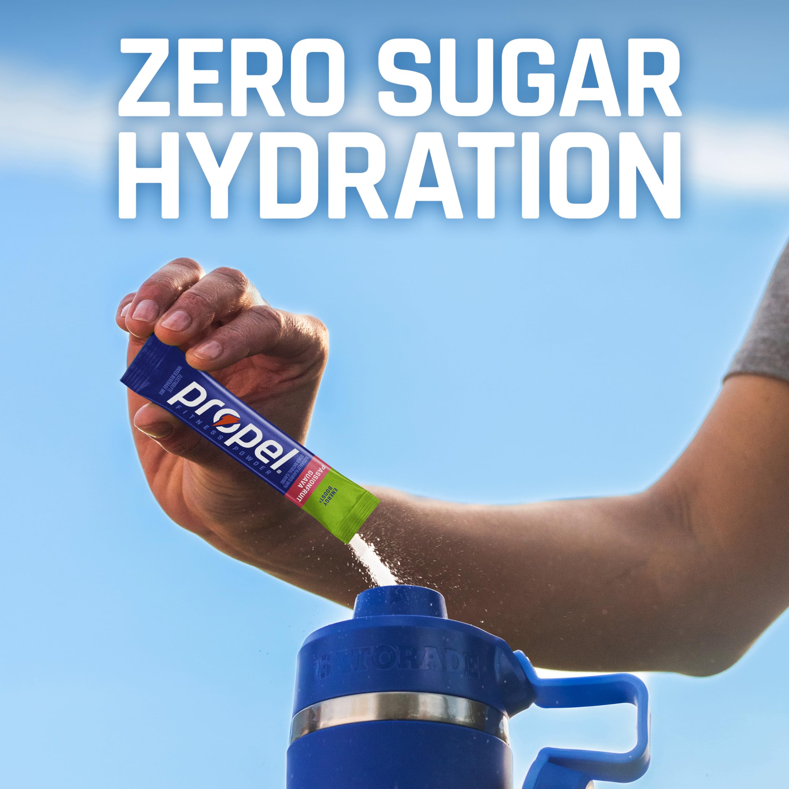 Propel Energy Boost Electrolyte Powder Drink Mix, Passionfruit Guava, (96 Servings), 118mg Caffeine, Zero Sugar, Gatorade Electrolytes, Vitamins, No Added Colors, No Artificial Flavors, Hydration