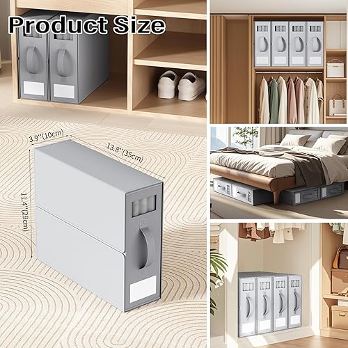 Miniatura 5 de Organizador Plegable de Ropa de Cama, Contenedores de Almacenamiento de Tela para Sábanas, Fundas de Edredón y Fundas de Almohada, Organizador de