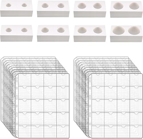 400 soportes para monedas de cartón para coleccionistas con 20 hojas de bolsillo para monedas, 400 bolsillos, fundas protectoras de almacenamiento