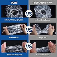 Vista 6 de LEOBRO 100 gorros de ducha desechables, gorros de ducha para mujeres, gorro de ducha de plástico transparente, tapones de plástico