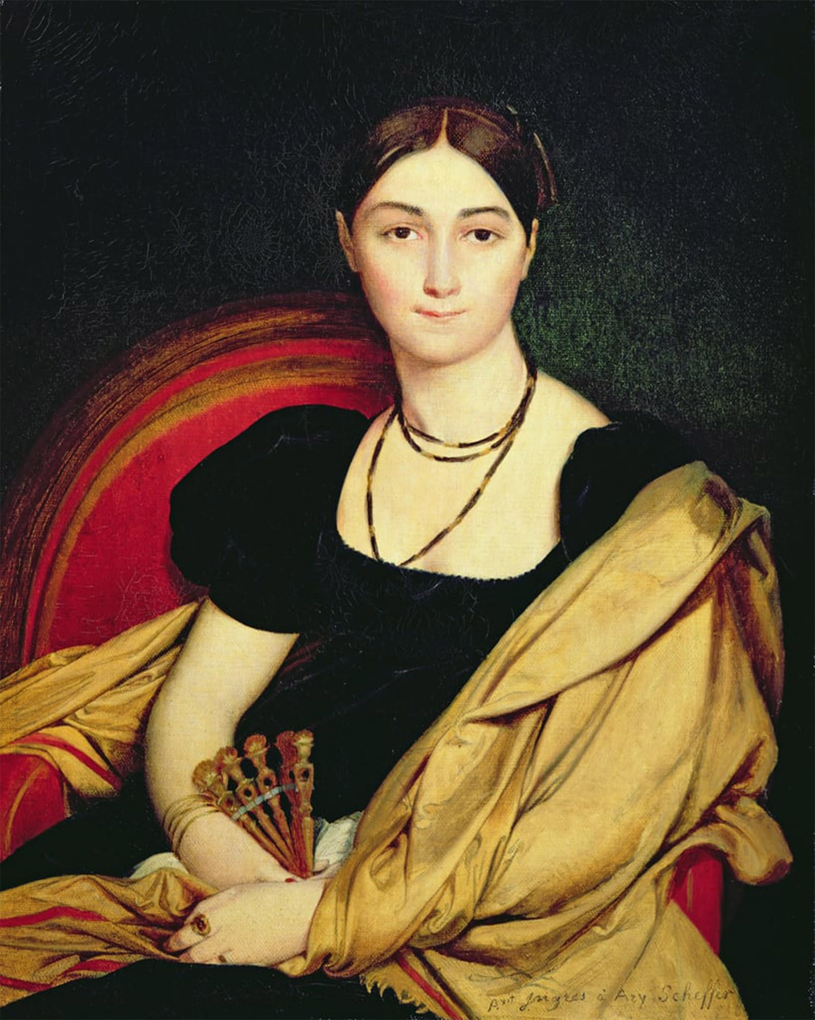 SERENDIPITP Vintage Picture Print on Canvas Wall Art Poster Madame Devaucay by Jean Auguste Ingres Artwork Print Poster for Wall Decor 60x90cm