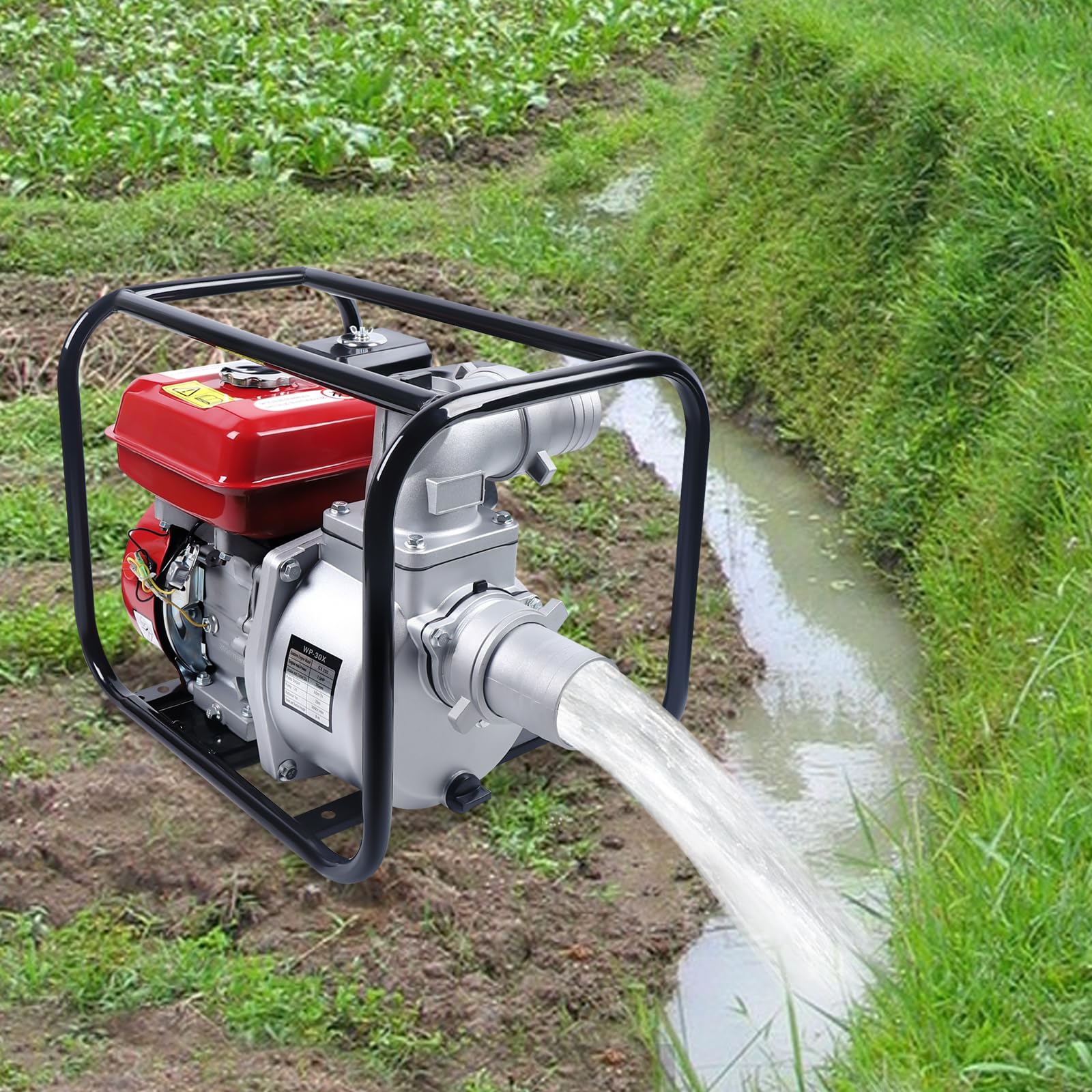 3" Benzin Wasserpumpe 7.5hp Motorpumpe 60m³/H Abwasserpumpe Bewässerungspumpe Für Die Landwirtschaftliche Bewässerung, Die Reinigung Von Wasser, Die Behandlung Von Industrieabwässern