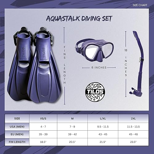 Miniatura 2 de Tilos Juego de buceo Aquastalk con bolsa de transporte de malla