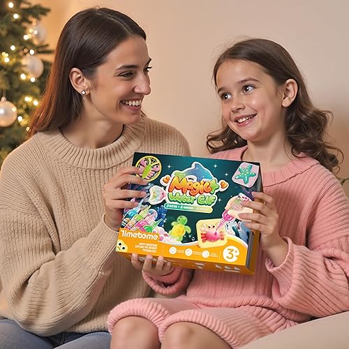 Miniatura 10 de Timetome Kit de juguetes mágicos de elfo de agua para niños, 20 colores de gel mágico (11 normales + 6 brillantes + 3 brillantinas) y 10 moldes de