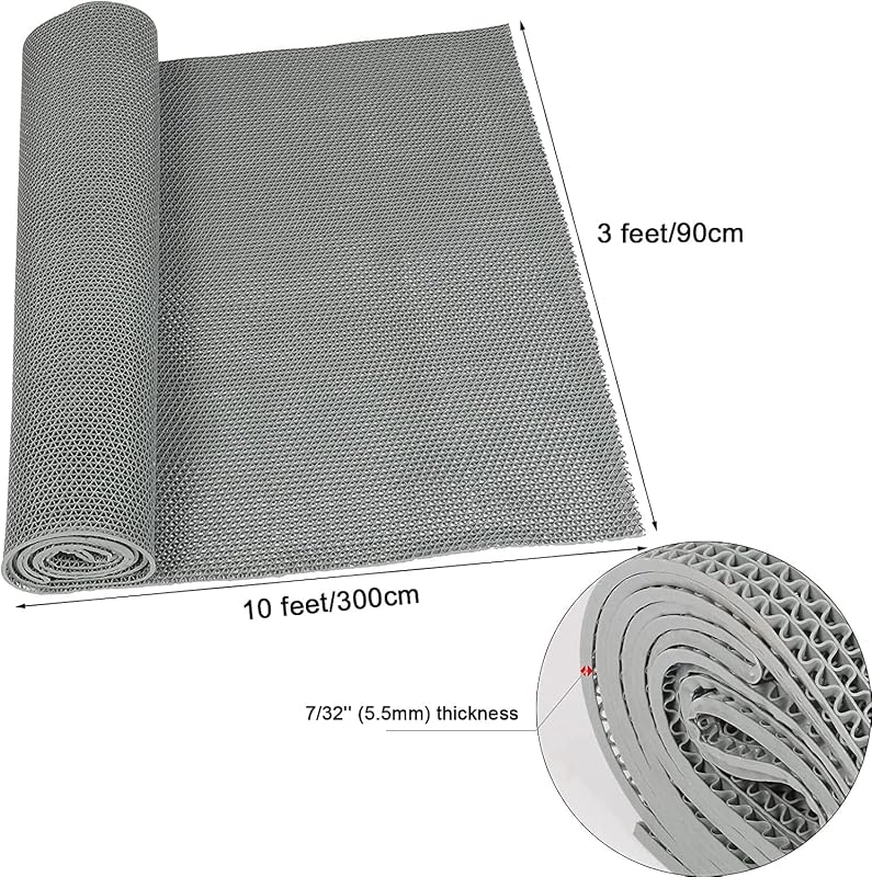 Nisorpa PVC csúszásmentes fürdőszobai szőnyeg 300x90 cm szürke