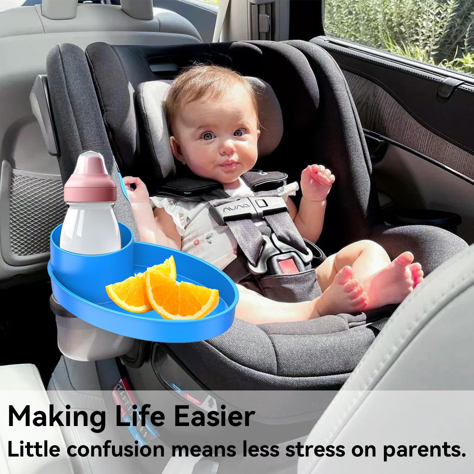 Toddler Travel Tray Kit,Expandable 360° Cup Holder & Trays for Car Booster Seats, and Strollers - Road Trip Essentials for Toddlers