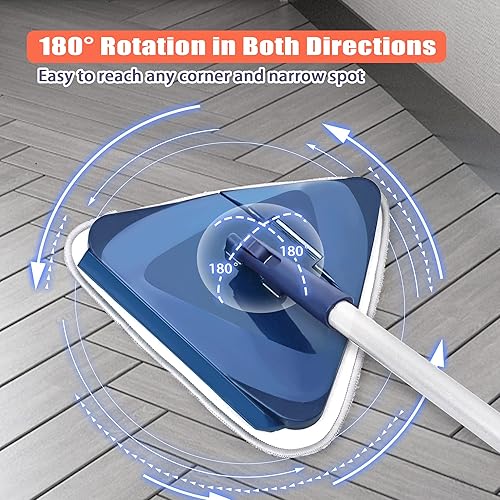 Miniatura 6 de JEHONN Limpiador de pared con mango largo de 82 pulgadas, herramienta de limpieza de techo 3 en 1 con 6 almohadillas de microfibra de felpilla de