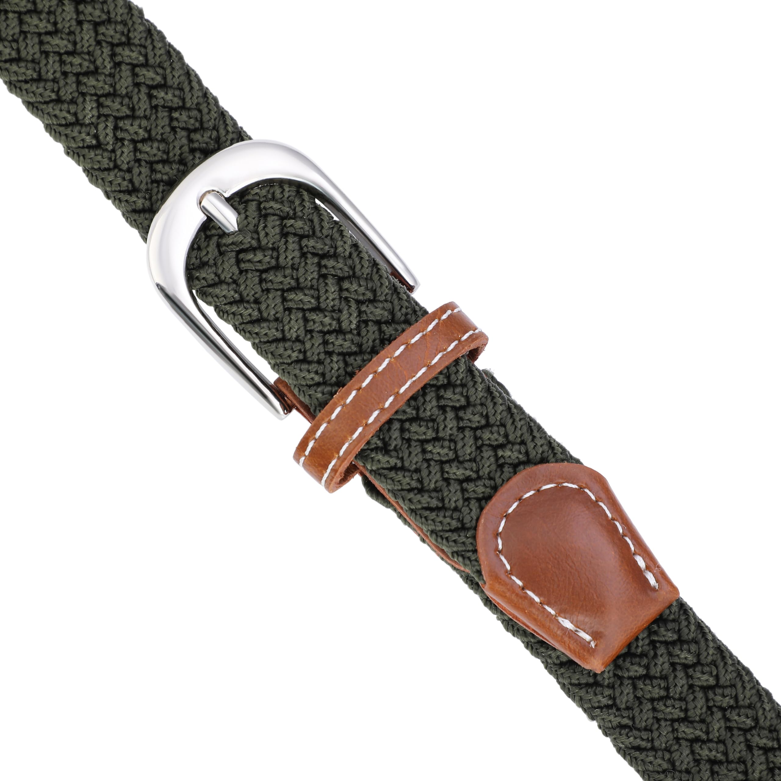 MagicPop Unisex Child Nylon Stretchable Belt For Kids, Fancy Belt For Formal, Casual & Jeans Wear, Waist 20-24-28-30 Inch 3|5|7|9|11 Yrs (Military Green, W26-30 Inch) 2