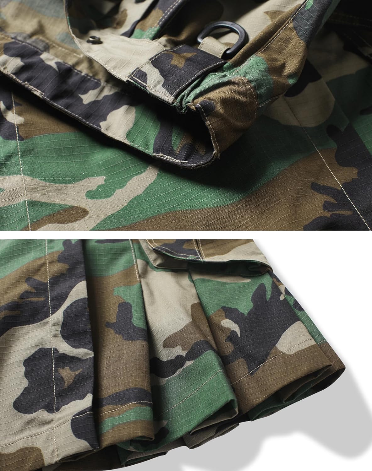 TRGPSG Pleated Utility Kilt for Men - Camo Scottish Tactical 23" Irish Highland Hybrid Kilt with Multi Pockets