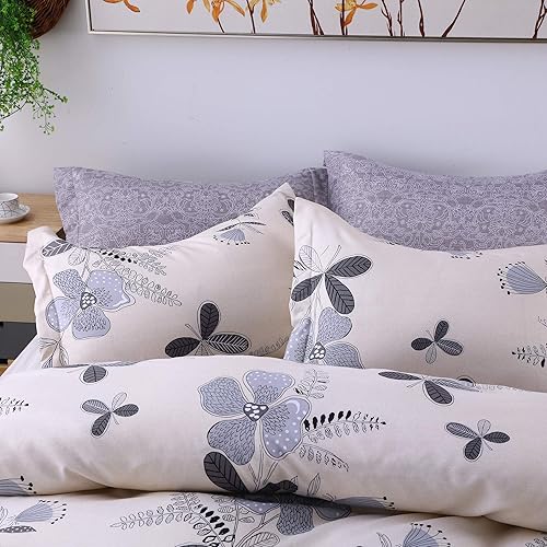 Miniatura 2 de Juego de funda de edredón lavada, 3 piezas, ultra suave, doble cepillado, microfibra con cierre de cremallera (1 funda de edredón + 2 fundas de