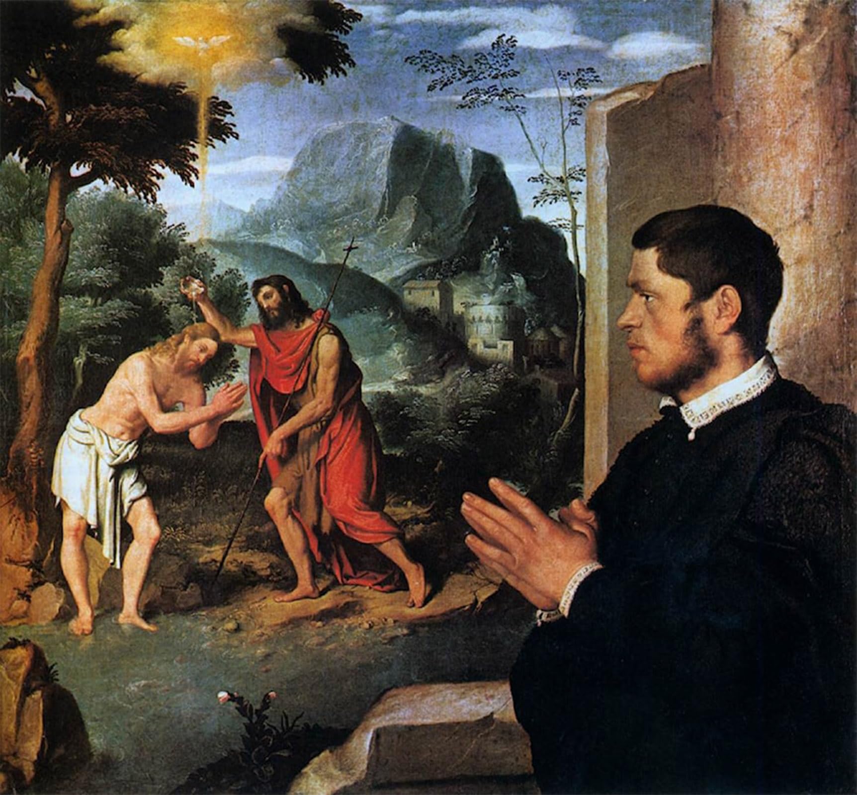 Tableau Toile Le Baptême du Christ Moroni Peinture Décorative - 5