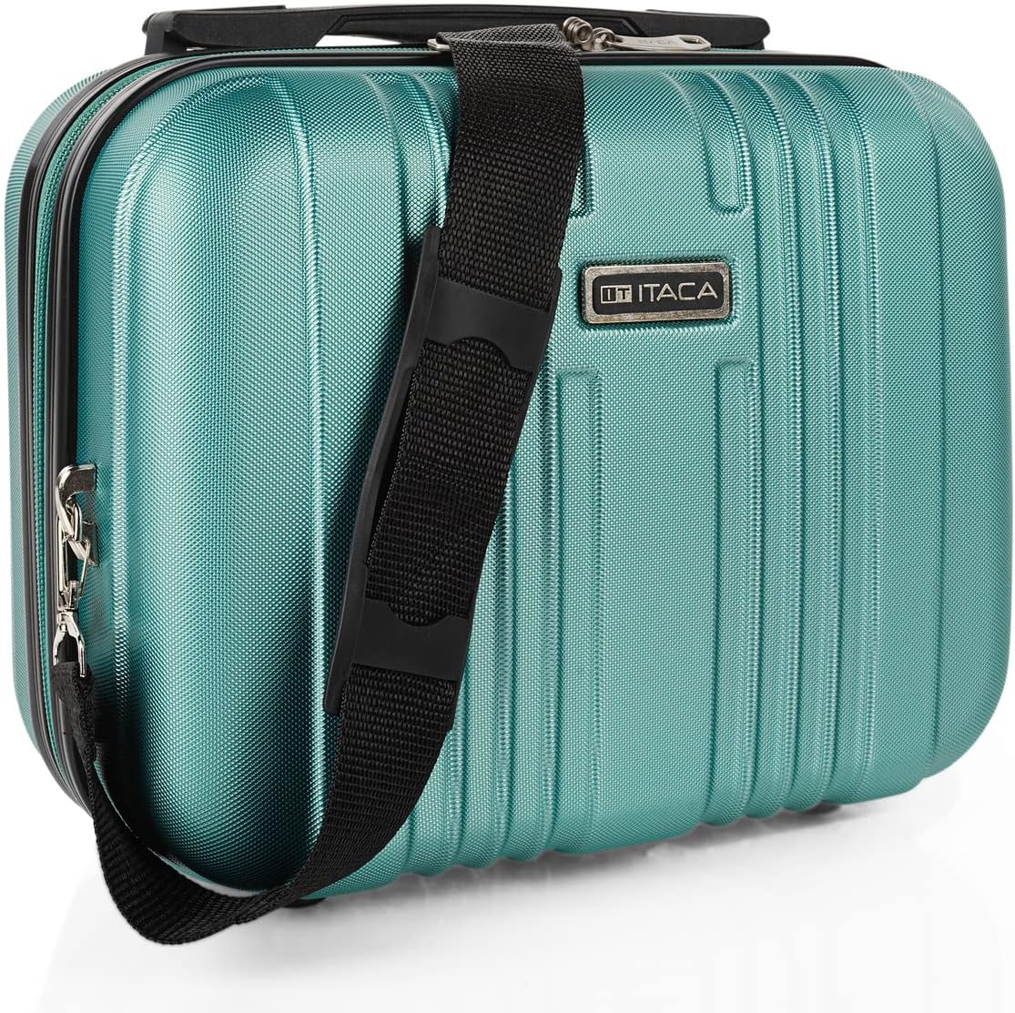 ITACA - Vanity Case Hard Shell - Durable and Lightweight Beauty Box Hard Shell - Stylish and Inexpensive Vanity Case Large - Travel Makeup Case Made of Materials - Design and Distributed, Acquamarine