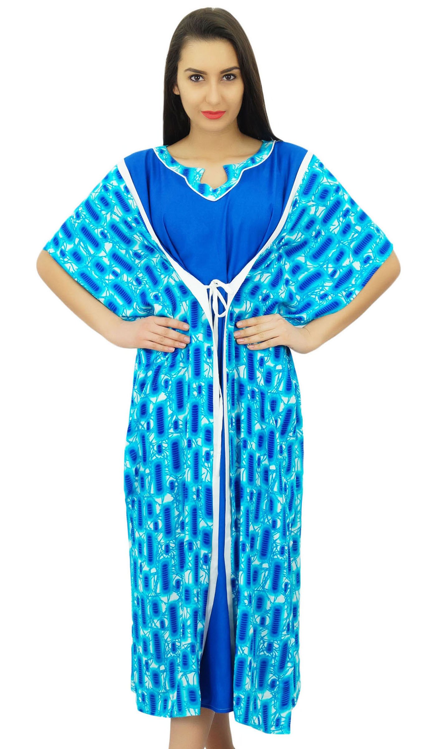 Bimba para Mujer Maxi Largo caftán Kimono rayón diseñador de Encubrimiento Noche Playa caftán