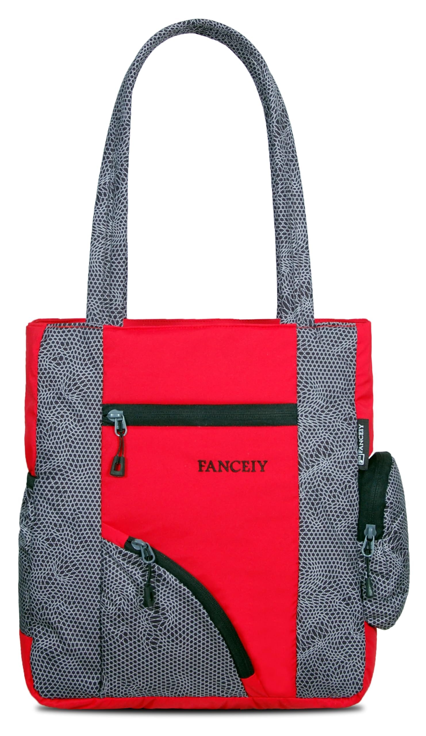 FANCEIY Womens Printed Tote Bag Polyester Shoulder Purse Medium Casual Handbag for Girls Daily Use 15 Liter (Red) (B0CSLC4781) Amazon Price History, Amazon Price Tracker