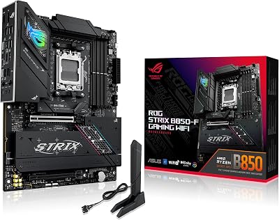 ASUS ROG Strix B850-F Gaming WiFi AMD AM5 B850-F ATX Motherboard 16+2+2 Power Stages, AI PC, DDR5 AEMP, WiFi 7, 4X M.2, PCIe 5.0, Total Support of 19 USB, 20Gbps Type-C, AI Networking II, Aura Sync
