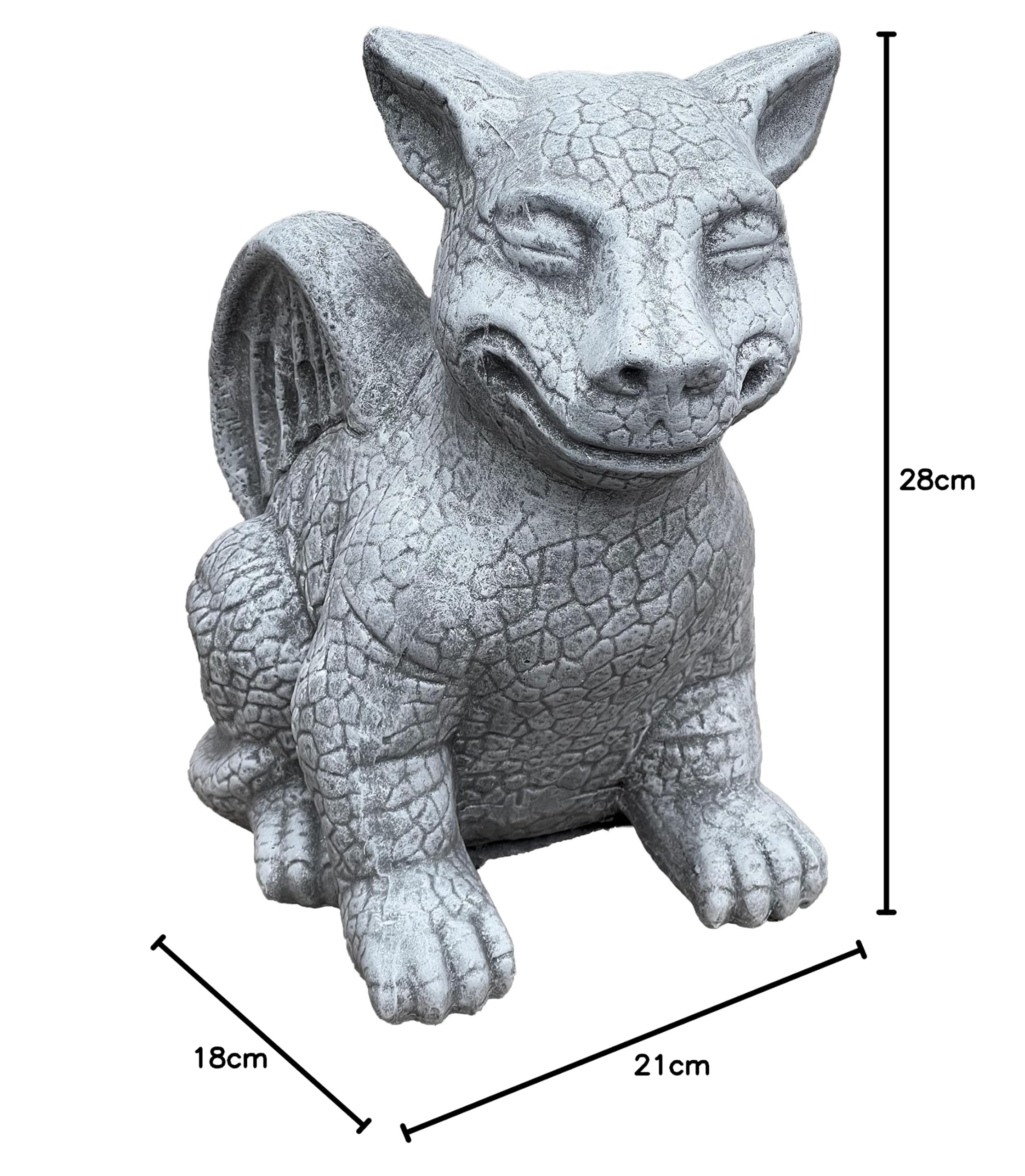 stoneandstyle Steinfigur Drachen Gargoyle frostfest Steinguss