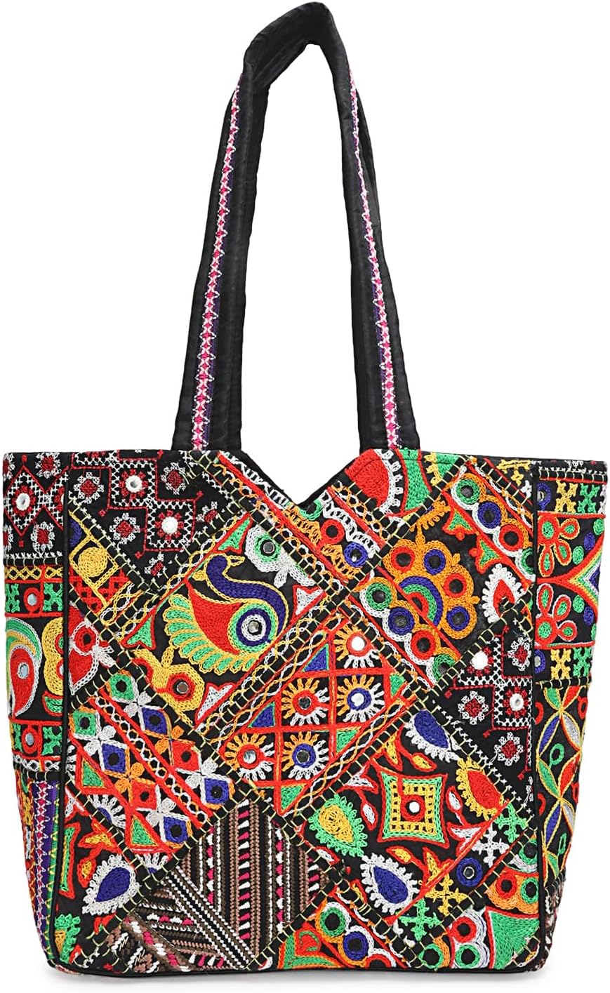 Handcrafted Banjara Hobo Tote Bag for Women, Multicolor Patchwork Design