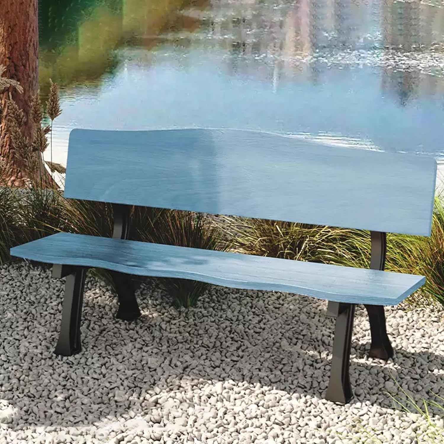 Garden Bench for Outdoor, Weatherproof Patio Bench, Park Bench Porch Bench, Cast Aluminum Frame, 800 Lbs Weight Capacity, for Garden, Yard, Lawn, Porch, Park(Size:120cm/47.2in E)