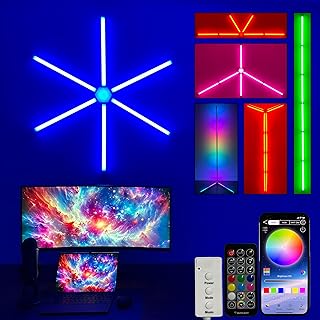 XSTELLAR RGB Gaming Light – Customizable Wall Light, Corner Floor Lamp, or Desk Lamp | Dynamic Modes & Music Sync | App & Remote Control | Modern LED Light for Gaming Desk Setup & Game Rooms