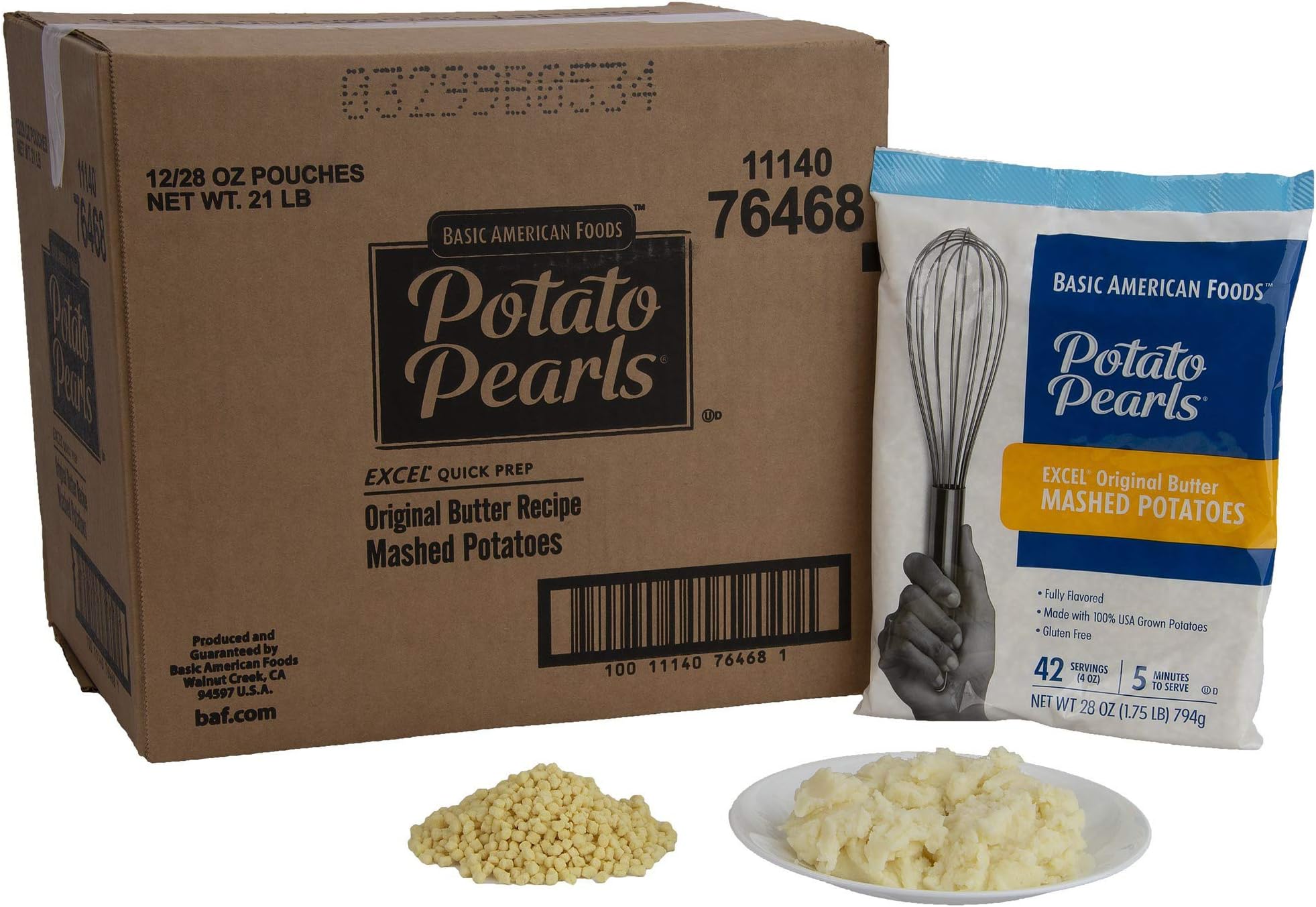 Excel Mashed Potato Pearls 28 oz. pouch 2pk Box
