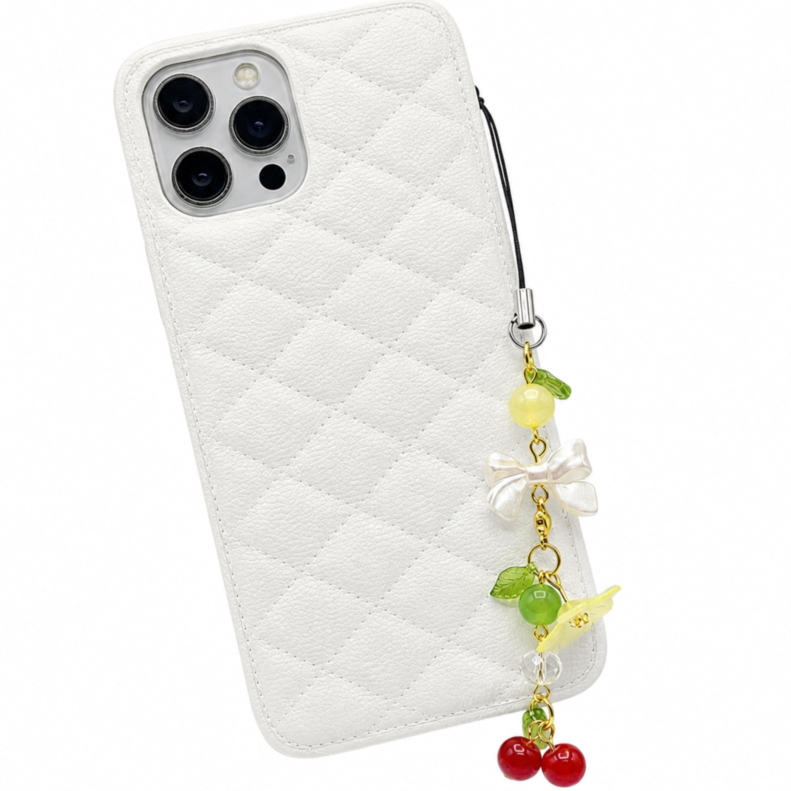 Cherry Bow Phone Charm for Girls & Women | Cute Korean Beaded Mobile Hanging Strap with Cherry Pendant | Aesthetic Y2K Charm Accessory for Phone, Keys, Bags, Purses & Backpacks-image-49