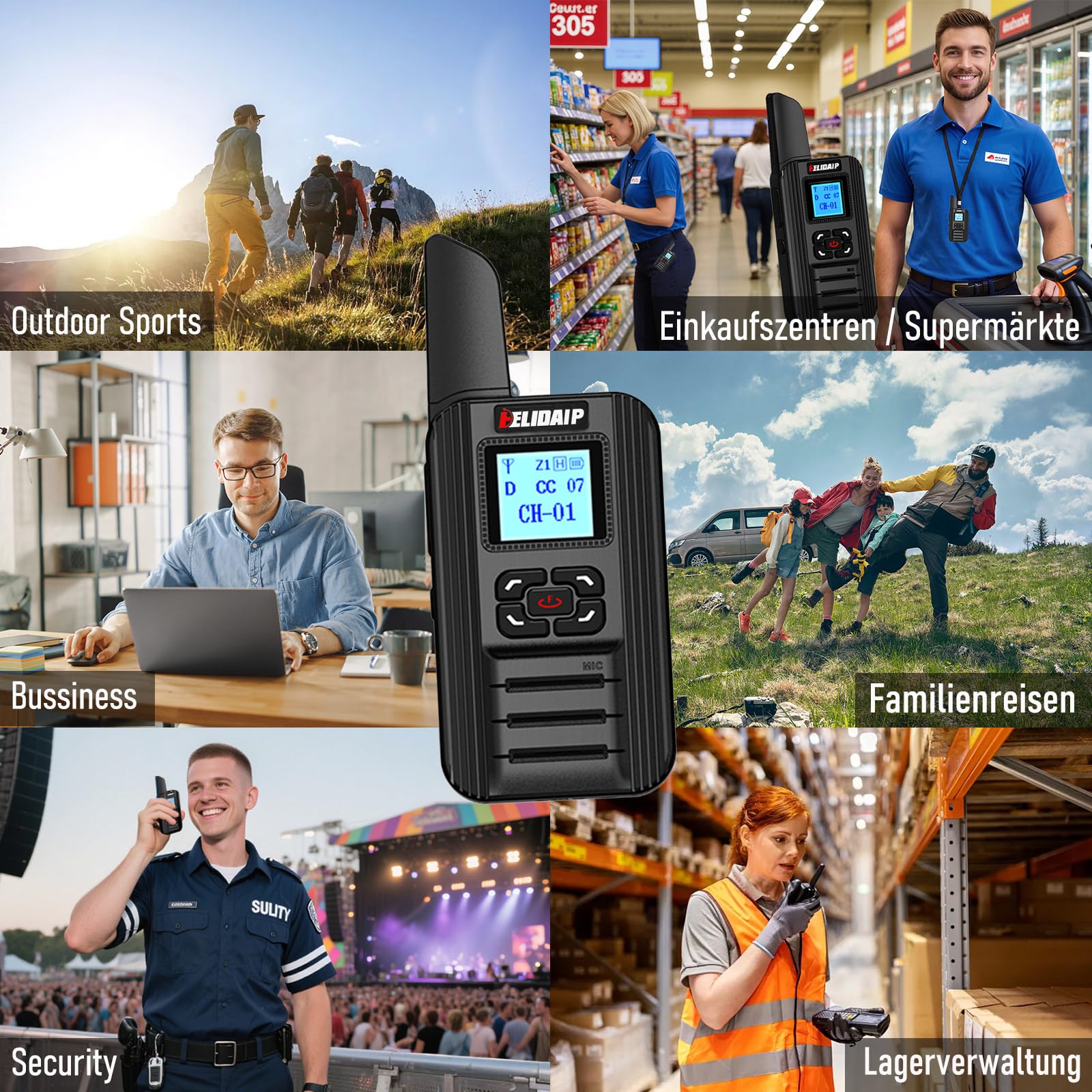 F-711 Mini Walkie Talkies DMR Digital Analog Funkgerät Aufladbar | USB-C 2000mAh Wiederaufladbarer Tragbare Funkgeräte für Restaurant Event Sicherheitsdienst Wanderabenteuer Outdoor, 1 Paar